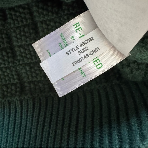 J Crew forest green check knit sweater cotton crewneck size small - Picture 8 of 11